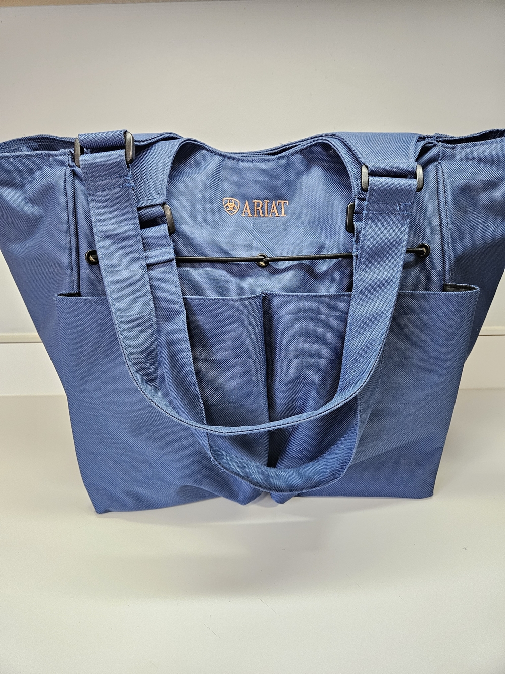 Ariat Carryall Zipper Close Tote Bag Blue Double Handle Travel